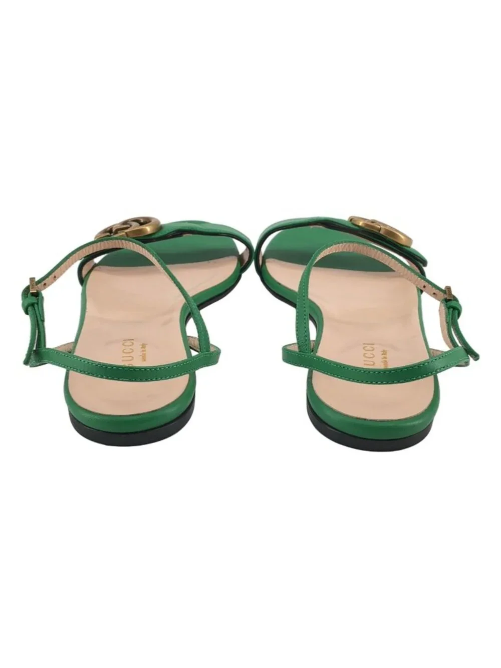Gucci GG Marmont Flat Sandals Green